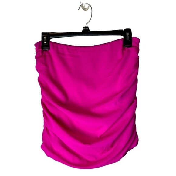Jay Godfrey Hot Pink Silk Ruched Gathered Sides Mini Skirt Size 4‎ - Picture 1 of 8
